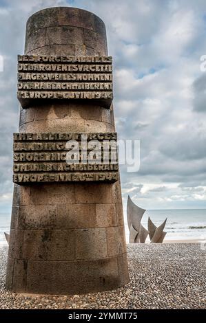 Gedenkstätte für den D-Day gefallen. Omaha Beach, Normandie, Frankreich. Stockfoto
