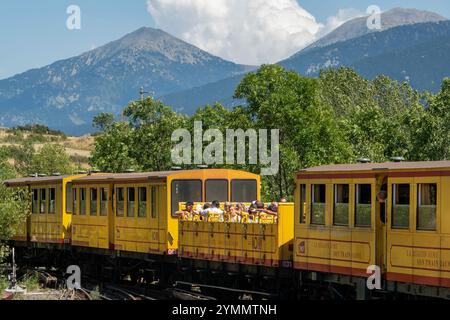 Font-Romeu-Odeillo-Via (Südfrankreich): Der Yelow-Zug *** örtliche Bildunterschrift *** Stockfoto