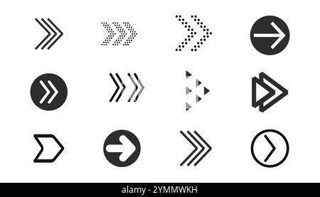 Pfeiltaste nach oben wischen, Symbol für Bildlauf in der benutzeroberfläche. Einfache Benutzeroberfläche, Satz von Schaltflächen für Social-Media-Symbol. Wischen Sie nach oben, Pfeiltasten nach oben. Vektorabbildung Stock Vektor