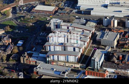 Blick aus der Vogelperspektive auf das Trinty Square Einkaufszentrum in Gateshead, Tyne & Wear Stockfoto