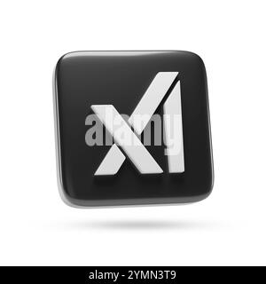 Buenos Aires, Argentinien - 15. November 2024: XAI-Logo in drei Dimensionen isoliert auf weißem Hintergrund. 3D-Abbildung. Stockfoto