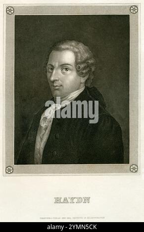 Europa, Österreich, Wien, Franz Joseph Haydn, österreichischer Komponist, Stahlstich , um 1850 , Rechte werden nicht vertreten . / Europa, Österreich, Wien, Franz Joseph Haydn, österreichischer Komponist, Stahlstich , um 1850 , gibt es keine Rechte . Stockfoto