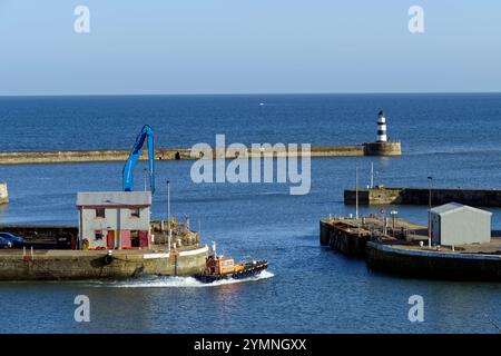 Pilotenboot Lady Frances Anne in Seaham Harbour, Seaham, County Durham, England Stockfoto