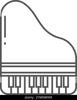 Symbol für die Linie des Grand Piano. Klassisches Konzertinstrument Stock Vektor