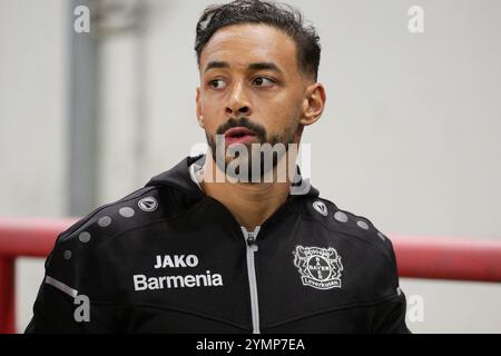 Karim Bellarabi vom FC Bayer 04 Leverkusen vor dem Spiel der UEFA Champions League zwischen dem FC Lokomotiv Moskau und dem FC Bayer 04 Leverkusen im Stadion Stockfoto