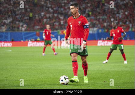 LEIPZIG, DEUTSCHLAND - 18. JUNI 2024: Euro 2024 Groupe F Spiel Portugal gegen Tschechien 2:1. In Aktion Cristiano Ronaldo. Stockfoto