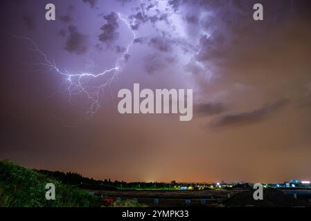 Riesiger Sturm über Prag, 23. Juni 2023. Stockfoto