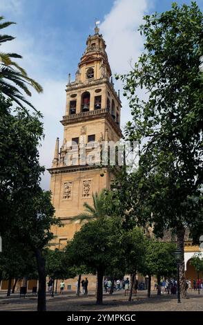 Glockenturm der Moschee-Kathedrale in Cordoba, Spanien, 2024 Stockfoto