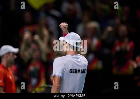 Malaga, Spanien, 22. November 2024. Daniel Altmaier aus Deutschland im Halbfinale Davis Cup Finale 8 Singles Match 1. Quelle: Vicente Vidal Fernandez/Alamy Live News Stockfoto