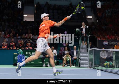 Malaga, Spanien. November 2024. MALAGA, SPANIEN - 22. NOVEMBER: Im Halbfinale zwischen Deutschland und den Niederlanden beim Davis Cup Finale im Palacio de Deportes Jose Maria Martin Carpena am 22. November 2024 in Malaga, Spanien. (Foto: Marleen Fouchier/BSR Agency) Credit: BSR Agency/Alamy Live News Stockfoto