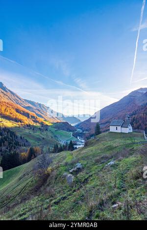 Prägraten am Großvenediger: Weiler Hinterbichl, Virgental, Kapelle Eggerkapelle in Osttirol, Osttirol, Tirol, Österreich Stockfoto