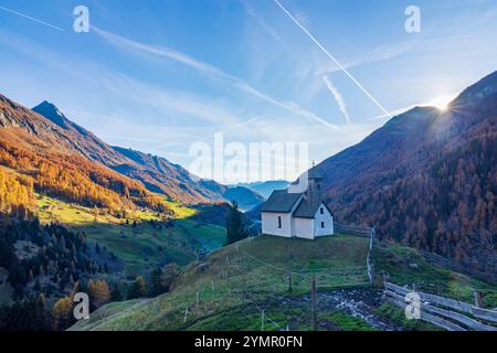 Prägraten am Großvenediger: Weiler Hinterbichl, Virgental, Kapelle Eggerkapelle in Osttirol, Osttirol, Tirol, Österreich Stockfoto