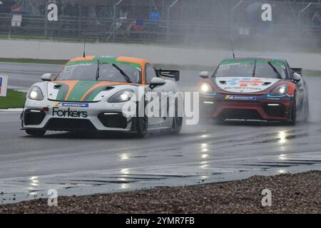 Reece Somerfield, Porsche 718 Cayman GT4 RS Clubsport, Breakell Racing, Porsche Sprint Challenge Großbritannien 2024, eine einzige Markenserie mit allen D Stockfoto