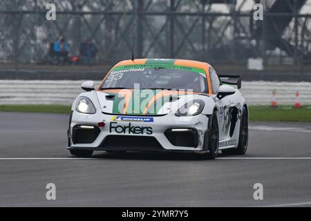 Reece Somerfield, Porsche 718 Cayman GT4 RS Clubsport, Breakell Racing, Porsche Sprint Challenge Großbritannien 2024, eine einzige Markenserie mit allen D Stockfoto