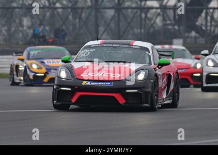 Darelle Wilson, Porsche 718 Cayman GT4 Clubsport, AALCO mit JWB Motorsport, Porsche Sprint Challenge Great Britain 2024, eine einzige Markenserie mit Stockfoto