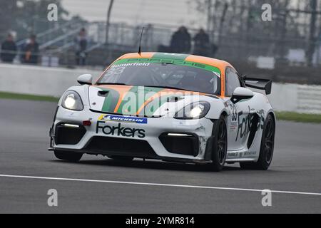 Reece Somerfield, Porsche 718 Cayman GT4 RS Clubsport, Breakell Racing, Porsche Sprint Challenge Großbritannien 2024, eine einzige Markenserie mit allen D Stockfoto