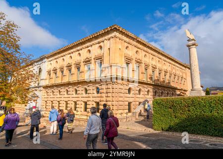 Palast Carlos V in der Alhambra, Granada, Andalusien, Spanien Stockfoto