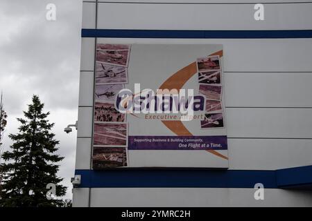 Schild für den Oshawa Executive Airport am Airport Boulevard in Oshawa, Ontario, Kanada Stockfoto