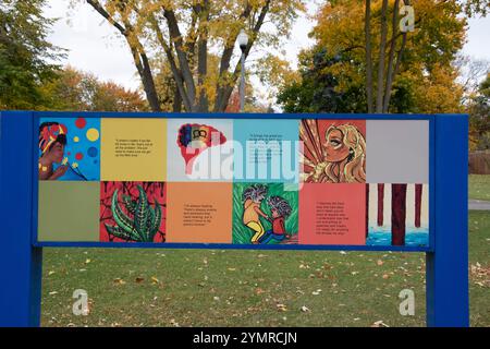 Lakeridge Health Sign on Mental Health Awareness im Alexandra Park am Hospital Court in Oshawa, Ontario, Kanada Stockfoto