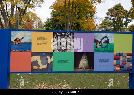 Lakeridge Health Sign on Mental Health Awareness im Alexandra Park am Hospital Court in Oshawa, Ontario, Kanada Stockfoto