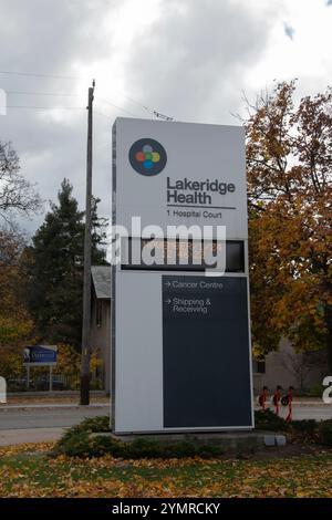 Lakeridge Gesundheitszeichen am Hospital Court in Oshawa, Ontario, Kanada Stockfoto