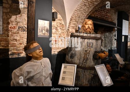 Im Inneren des Foltermuseums Oude Steen (Musée de la Torture) – Brügge, Belgien – 21. Oktober 2024 Stockfoto