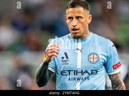 Melbourne, Australien. Oktober 2024. Die deutsche Ferreyra von Melbourne City, die während des Men A-League 2024/25 Derbys zwischen Melbourne Victory und Melbourne City im AAMI Park zu sehen war. Endnote : Melbourne Sieg 3 : 1 Melbourne City (Foto: Olivier Rachon/SOPA Images/SIPA USA) Credit: SIPA USA/Alamy Live News Stockfoto