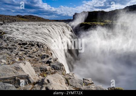 Dettifoss Wasserfall. Von der East Side aus gesehen. Vatnajökull-Nationalpark, Island Stockfoto