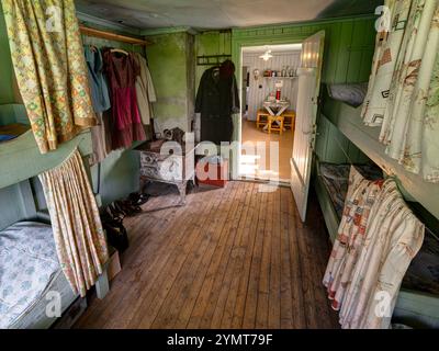 Wohnräume in der Salzstation Róaldsbrakki. Heringszeitmuseum. Siglufjörður, Island Stockfoto