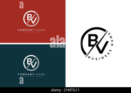 BV-Vektor-Logo-Vorlage – einfaches Symbol für Anfangsbuchstaben B und V-Monogramm Stock Vektor