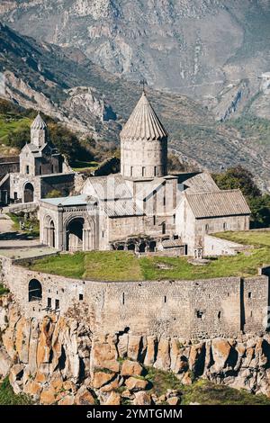 Tatev Kloster vertikaler Zoom Blick in Armenien, Kaukasus Stockfoto