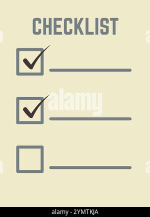 Farbsymbol der Checkliste. To-do-Listenpapier mit Häkchen Stock Vektor