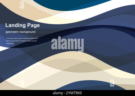 Landing-Page-Vorlage für Ihre Website mit Ablaufhintergrund. Moderner abstrakter Hintergrund Stock Vektor