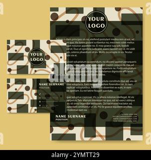 Corporate Identity Design mit abstraktem Muster, Vektorillustration. Unternehmensidentität Stock Vektor