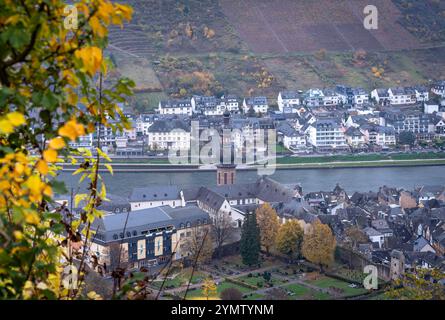 Blick auf Cochem und Mosel im Herbst Stockfoto