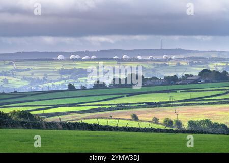 RAF Menwith Hill in der Nähe von Harrogate, Großbritannien Stockfoto