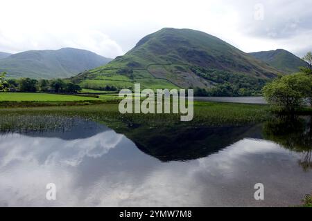 Der Wainwright „Hartsop Dodd“ spiegelt sich im Brothers Water Lake im Hartsop Valley bei Dovedale, Lake District National Park, Cumbria, England, Großbritannien. Stockfoto