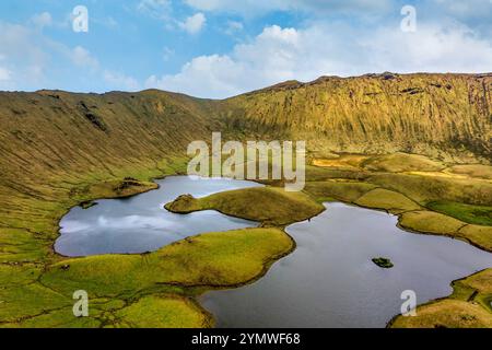 Insel Corvo in der Nähe von Flores, Azoren, Portugal Stockfoto