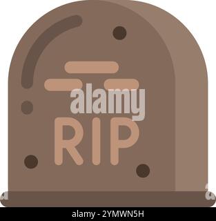 Tombstone color icon. Death symbol. Cemetery grave Stock Vektor