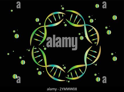 ABSTRAKTER HERZFÖRMIGER DNA-HINTERGRUND Stock Vektor