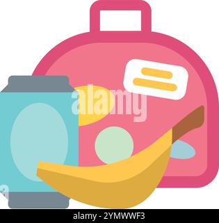 Gesunde Lunchbox Farbsymbol. Kinderfutterpaket Stock Vektor