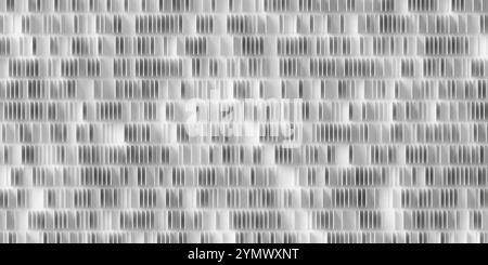 Reihen von weißen und grauen Würfeln oder Boxen auf weißem Hintergrund, abstrakte moderne Minimaldatenvisualisierung, Informatik, Forschung oder Business da Stockfoto