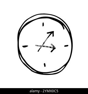 Vektor-Doodle-Uhr, Uhrensymbol. Geschäftszeichen. Vektor eps.10 Stock Vektor