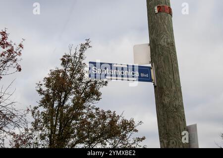 Santamonical Boulevard Schild in Scarborough, Toronto, Ontario, Kanada Stockfoto