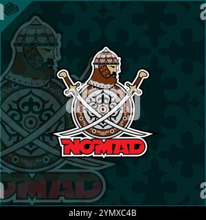 Ethnischen Mustern. Traditionen der Nomaden, kasachischen Steppen, Asiatische mongolische Kaukasus Stock Vektor