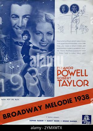 Tschechische Handelswerbung für ELEANOR POWELL und ROBERT TAYLOR in der BROADWAY-MELODIE VON 1938 (veröffentlicht 1937) Regisseur ROY DEL RUTH Metro Goldwyn Mayer (MGM) Stockfoto