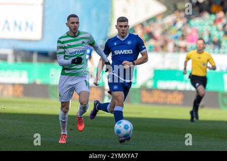 Fürth, Deutschland 23. November 2024: 2. Liga - 2024/2025 - SpVgg Greuther Fürth vs. Karlsruher SC im Bild: /// DFL-Vorschriften verbieten jede Verwendung von Fotografien als Bildsequenzen und/oder Quasi-Video /// Stockfoto