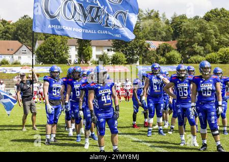 Fußballspiel erima GFL, Allgaeu Comets - Marburger Söldner, 24. Juli. 2022 Stockfoto