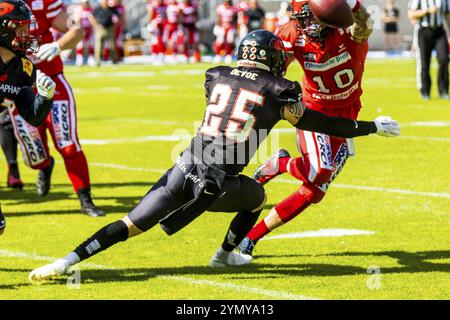 Fußballspiel GFL, Saarland Hurricanes vs. Marburg Söldner, 11.Juni 2022 Stockfoto