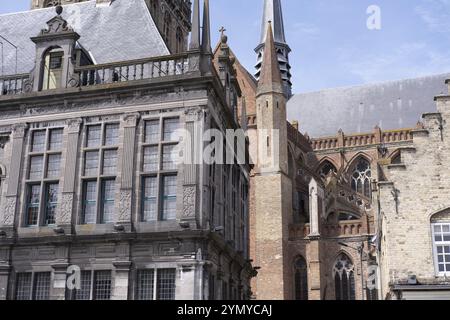 Historische Gebäude in Veurne, Belgien, Europa Stockfoto